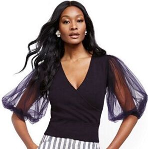 Elegant Black Wrap Top